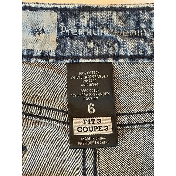 Mossimo Womens Jeans Shorts Premium Denim Abstract F16852888 Raw Hem Blue Size 6 - Picture 7 of 8